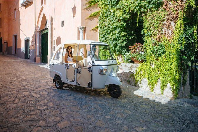 Official Ape Dolce Vita Tour - Amalfi Coast - Positano: the steep streets, the church dome, and fast orientation